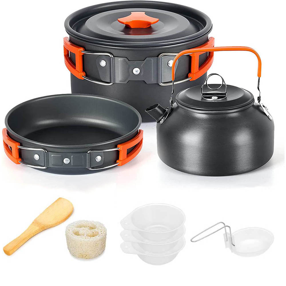 Camping Cooking Equipment Bag - Set di pentole da campeggio all'aperto