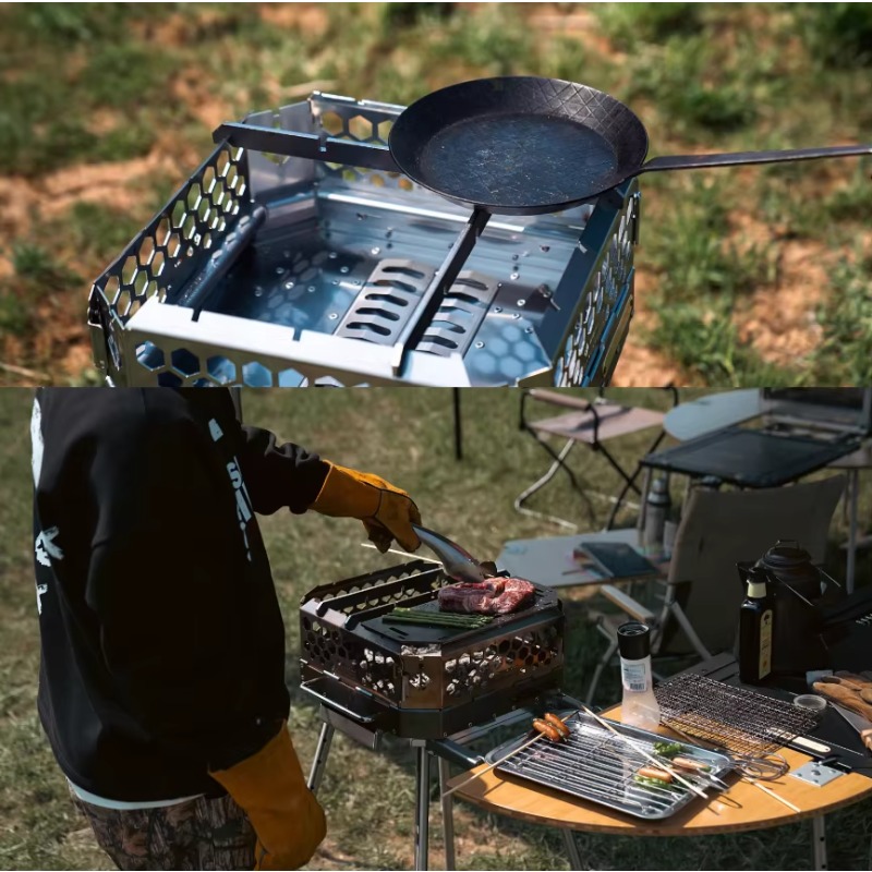 Camping Cooking Equipment Electric - Fornello a legna portatile in acciaio