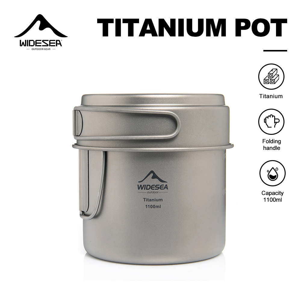 Camping Cooking Set Stainless Steel - Widesea Pentola da campeggio ultraleggera in