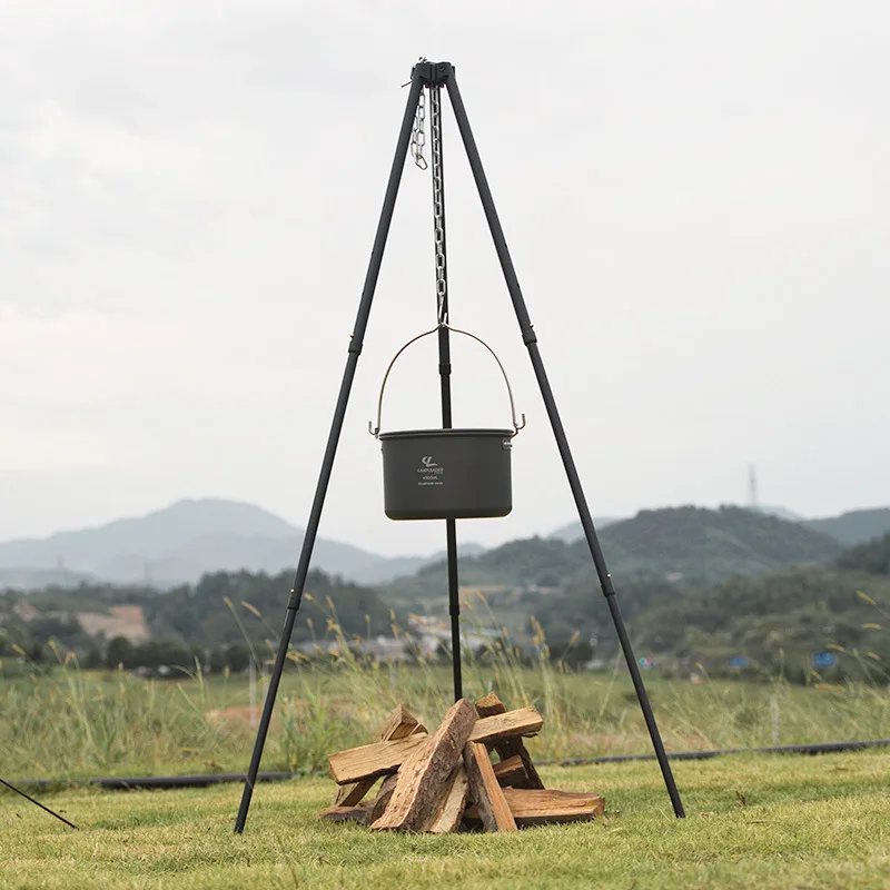 Camping Cooking Pot Tripod - 1Pc Falò da esterno Treppiede da