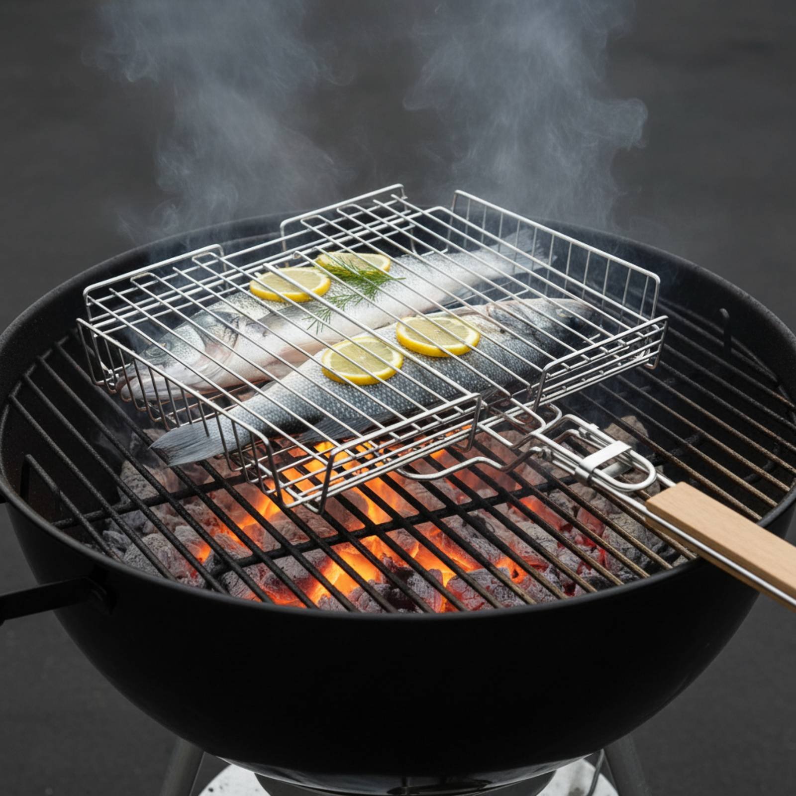 Camping Cooking Food - Cestello per Griglia con Manico in