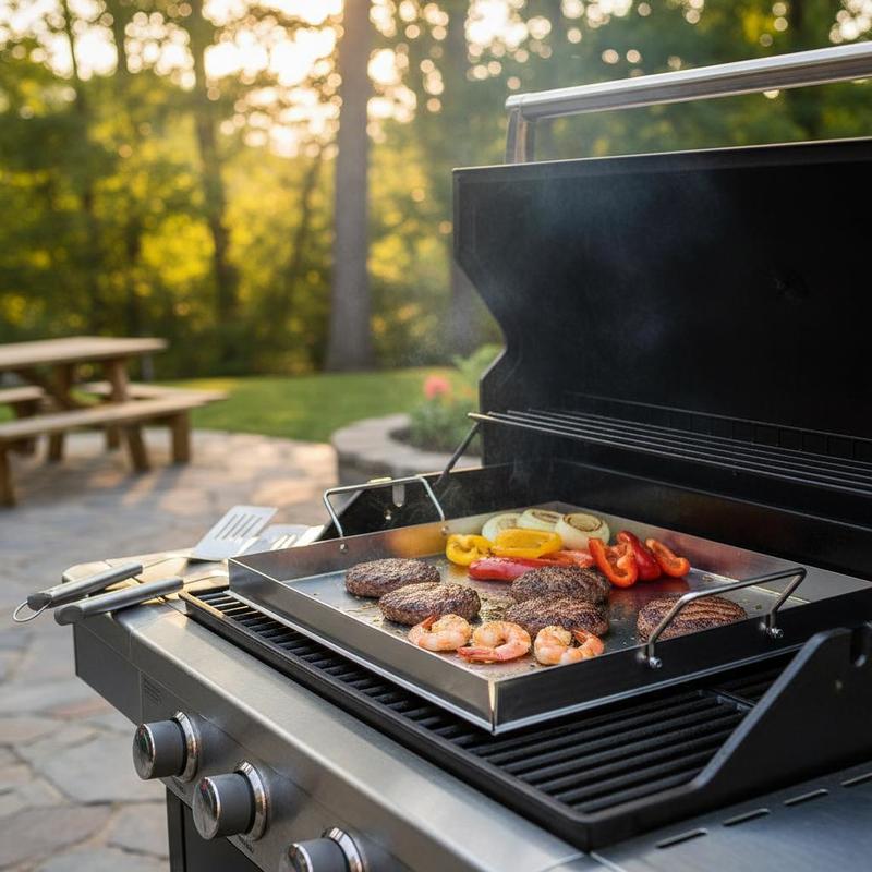 Camping Cooking Set Stainless Steel - Piastra universale piatta 18x16 pollici per
