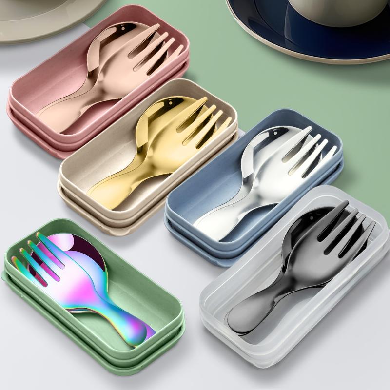 Camping Cooking And Eating Set - Forchetta cucchiaio portatile in acciaio inossidabile