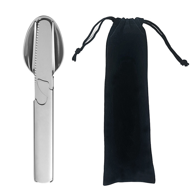 Camping Cooking And Eating Set - 4 pezzi/set posate combinate portatili in