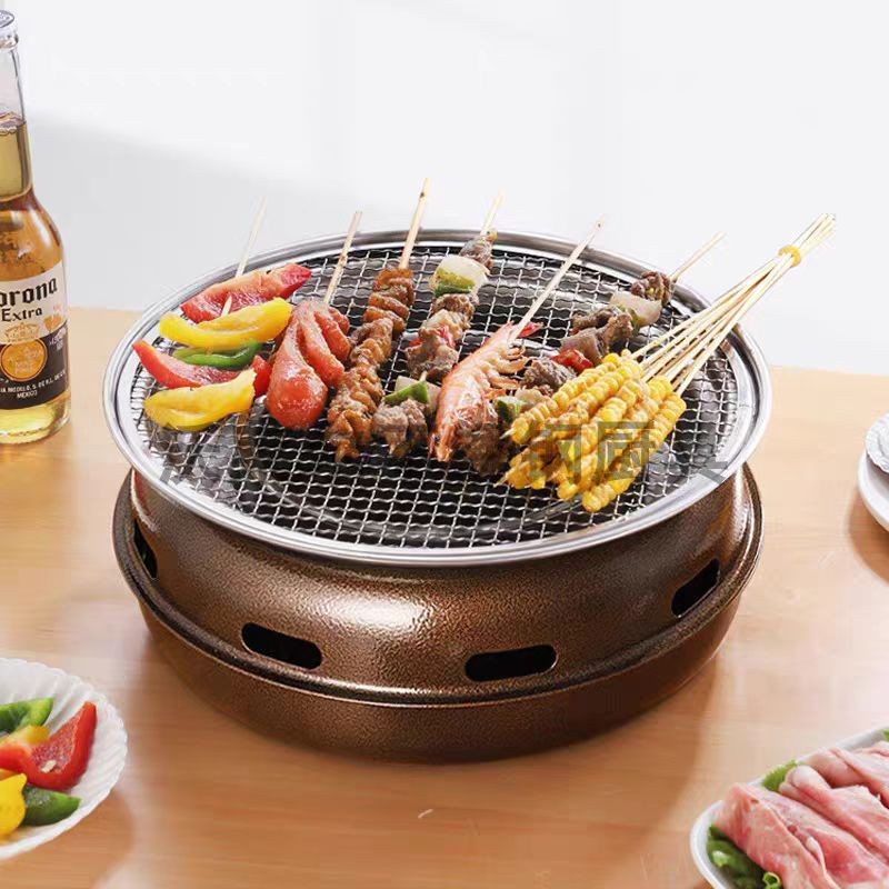 Camping Cooking Set Compact - Griglia per barbecue rotonda in stile