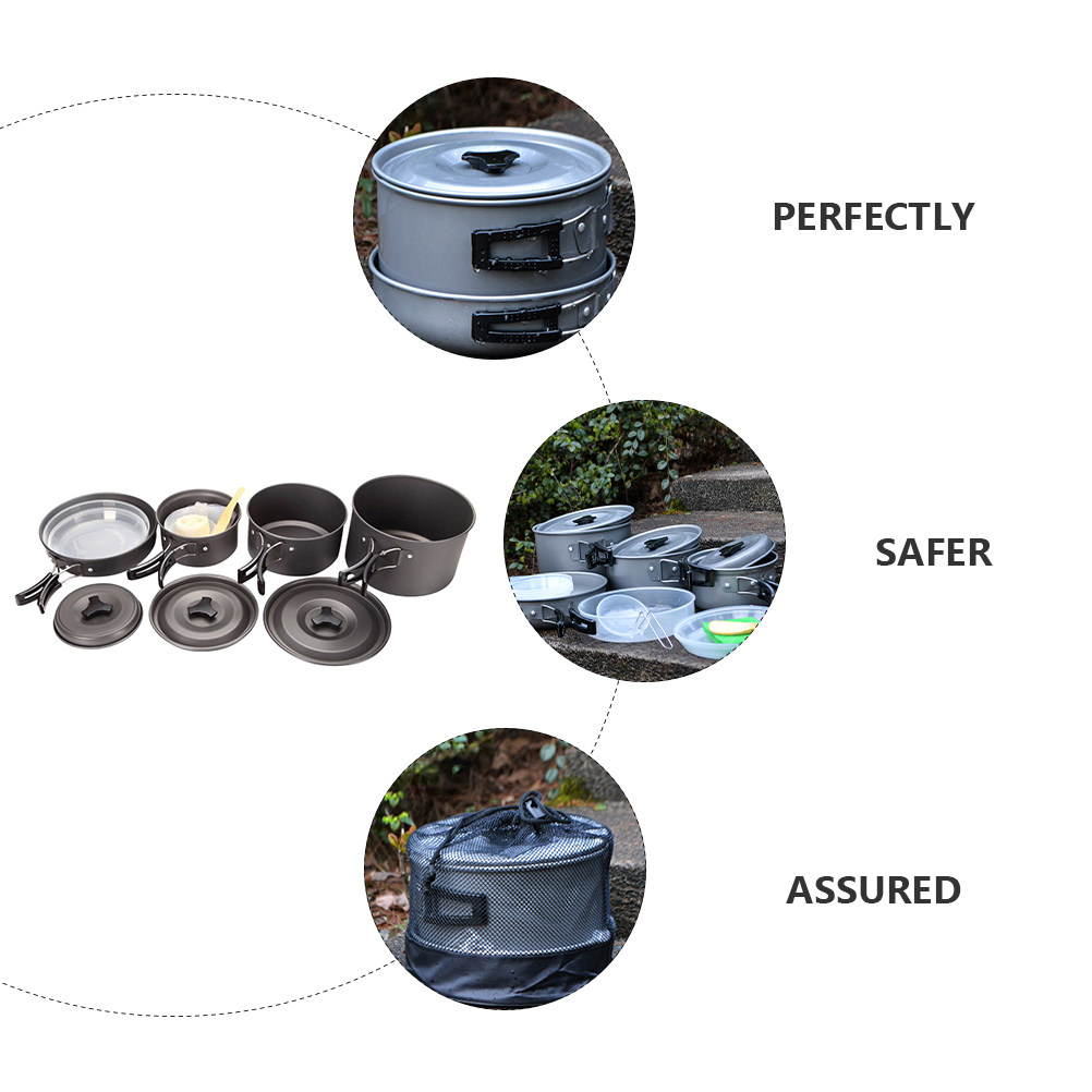 Camping Cooking Set Compact - Set di pentole compatte da campeggio,