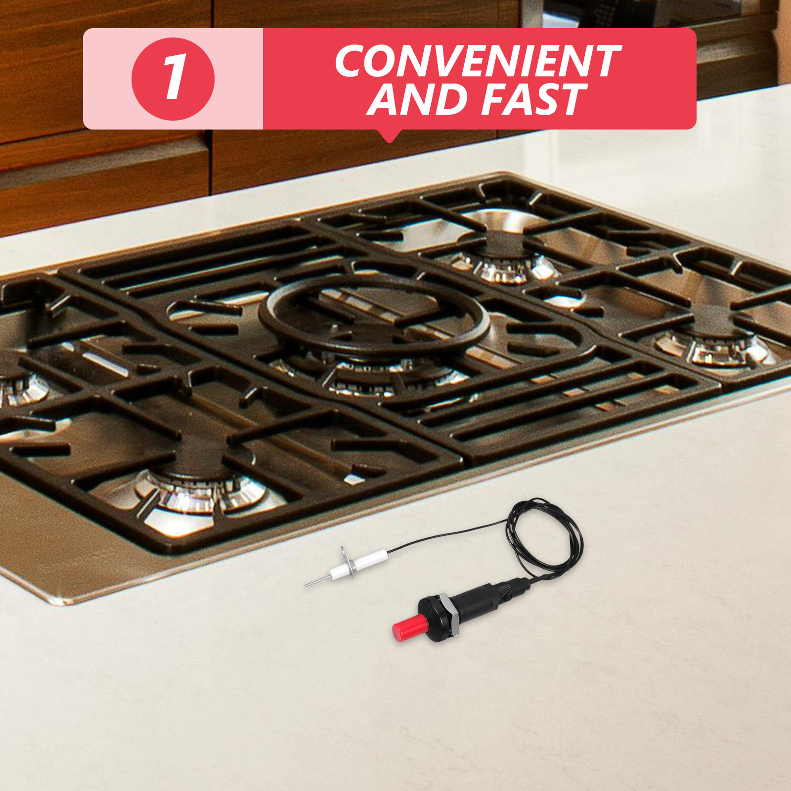 Camping Cooking Easy - Accenditore Elettrico a Pulsante per Accensione