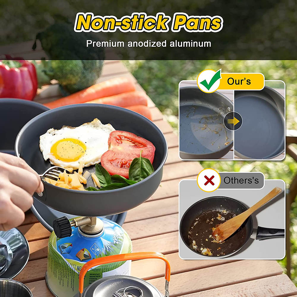 Set di pentole da campeggio al - Camping Cooking Equipment Bag recensione e prezzo