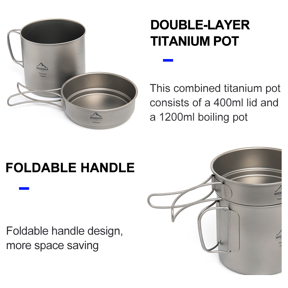 Widesea Pentola da campeggio u - Camping Cooking Set Stainless Steel recensione e prezzo