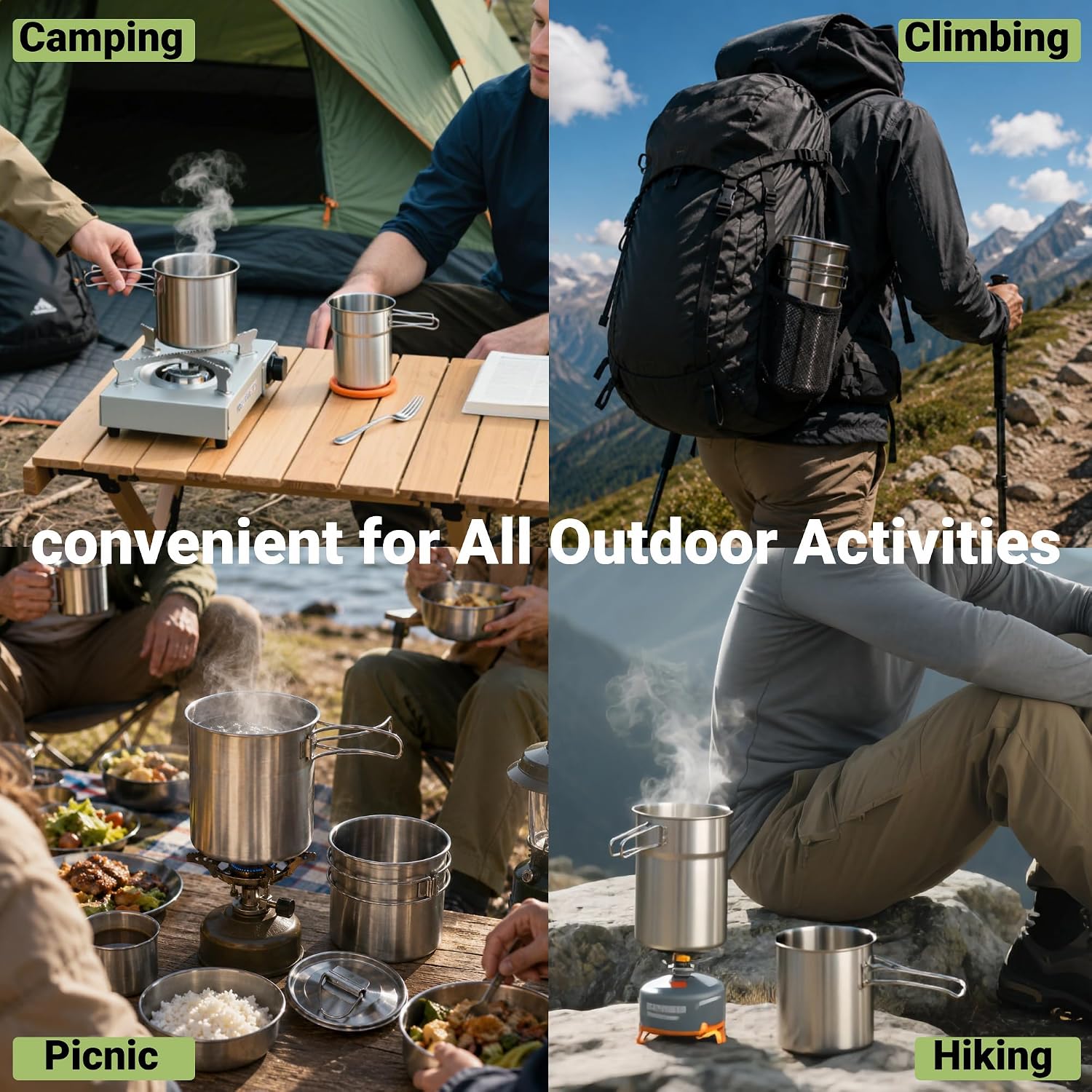 Tazze pieghevoli da campeggio, - Camping Cooking Food recensione e prezzo
