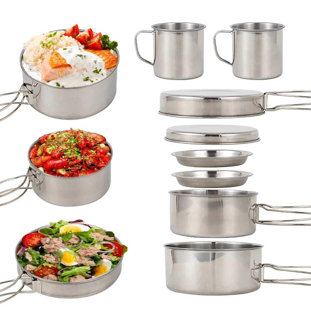 8 pezzi/set pentole da campegg - Camping Cooking Roll recensione e prezzo