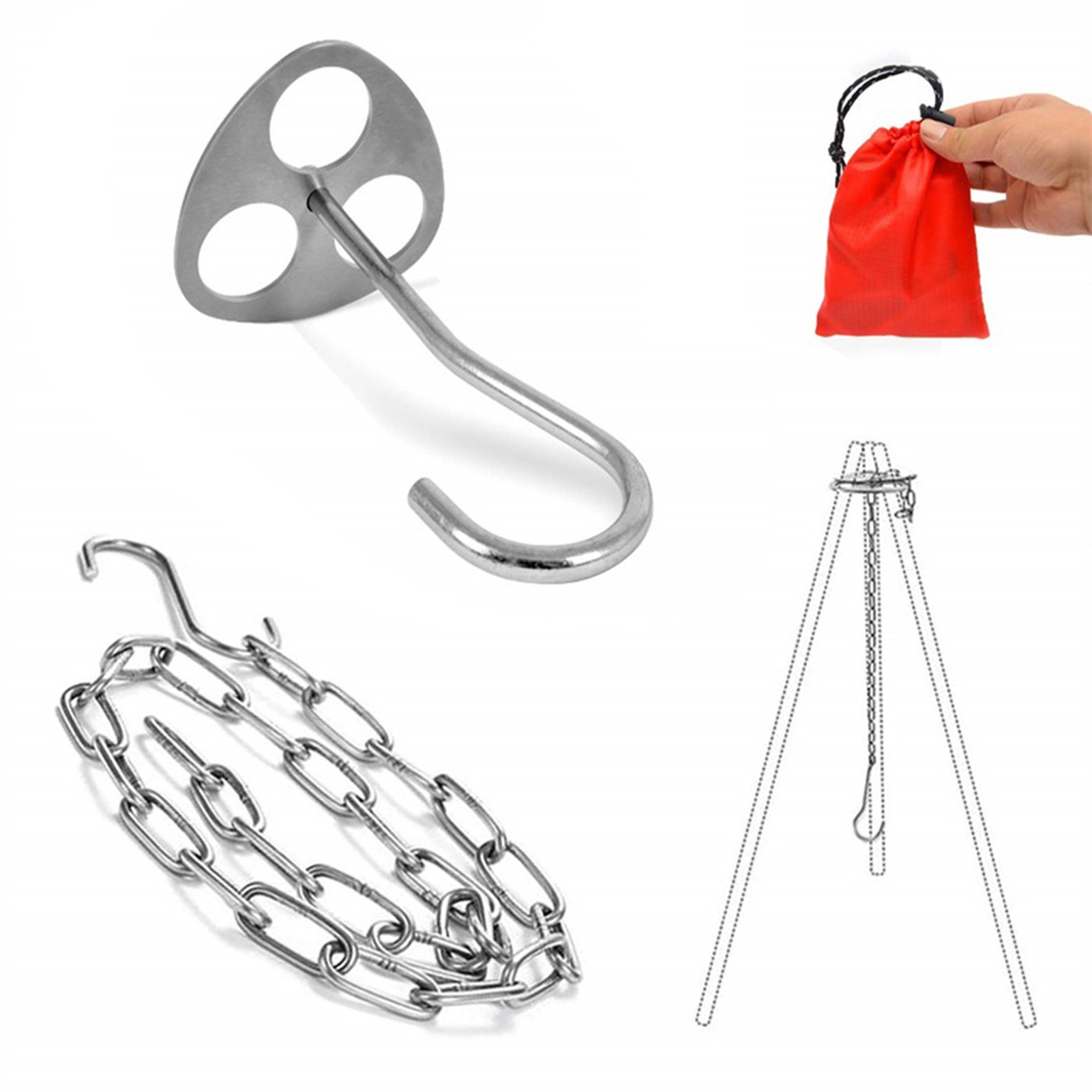 Supporto per treppiede da camp - Camping Cooking Pot Tripod recensione e prezzo