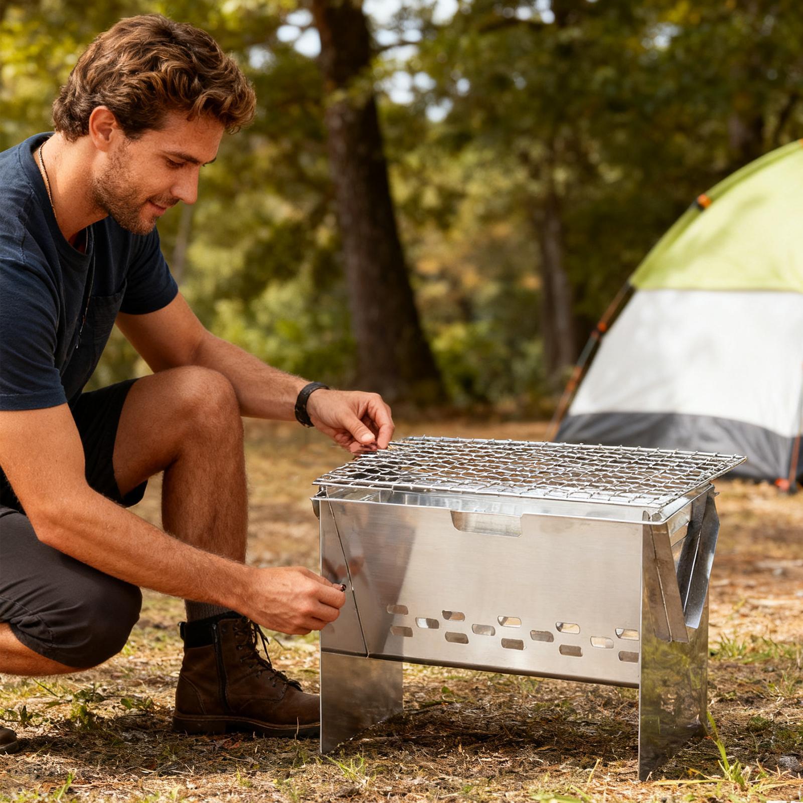 Griglia a carbone pieghevole p - Camping Cooking Set Compact recensione e prezzo