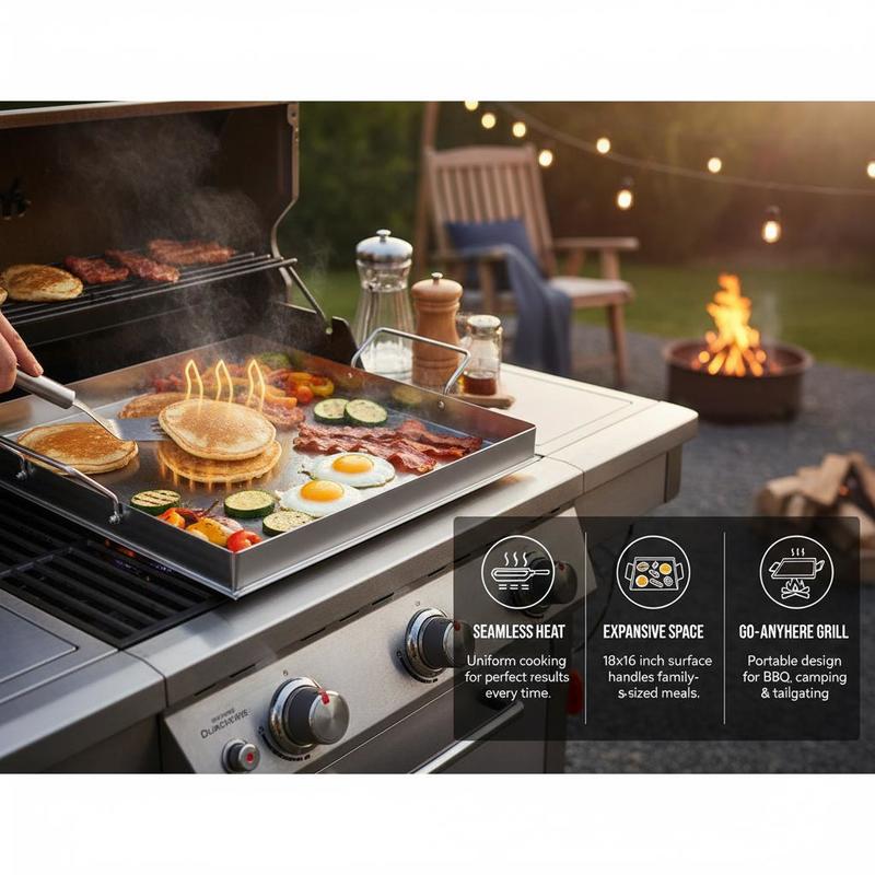Piastra universale piatta 18x1 - Camping Cooking Set Stainless Steel recensione e prezzo