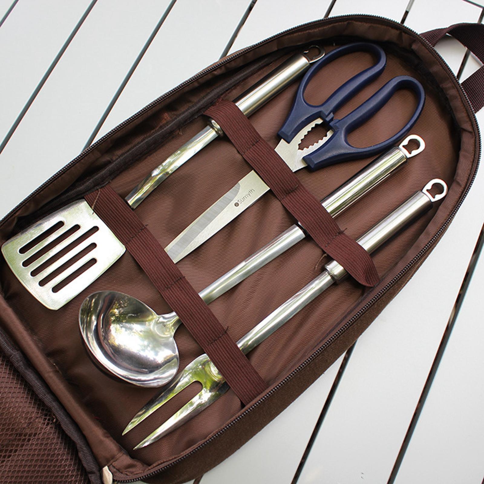 7 pezzi set di utensili da cuc - Camping Cooking Equipment Bag recensione e prezzo