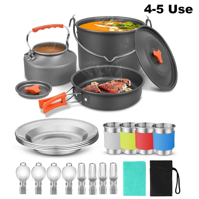 Set di pentole da campeggio al - Camping Cooking Equipment Bag recensione e prezzo