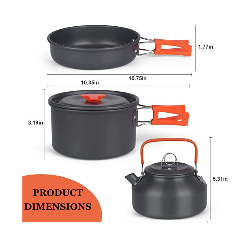 Set di pentole da campeggio al - Camping Cooking Equipment Bag recensione e prezzo