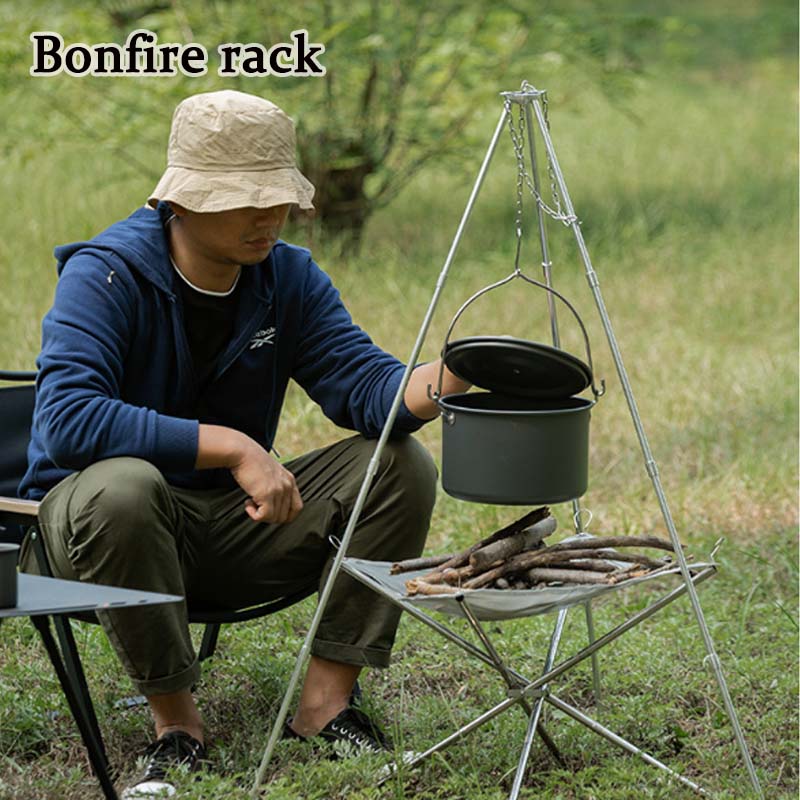 Campeggio falò treppiede suppo - Camping Cooking Pot Tripod recensione e prezzo