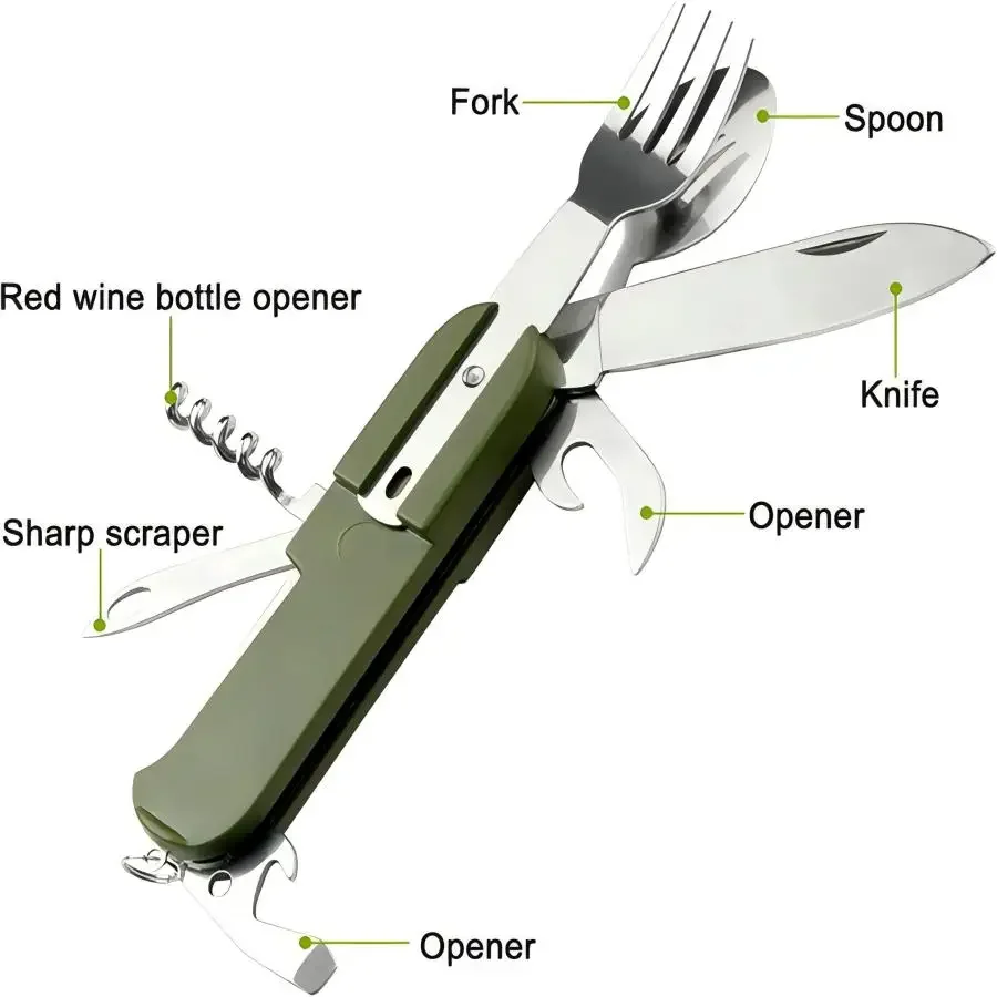 Set da Viaggio 5-in-1 in Accia - Camping Cooking Set Stainless Steel recensione e prezzo