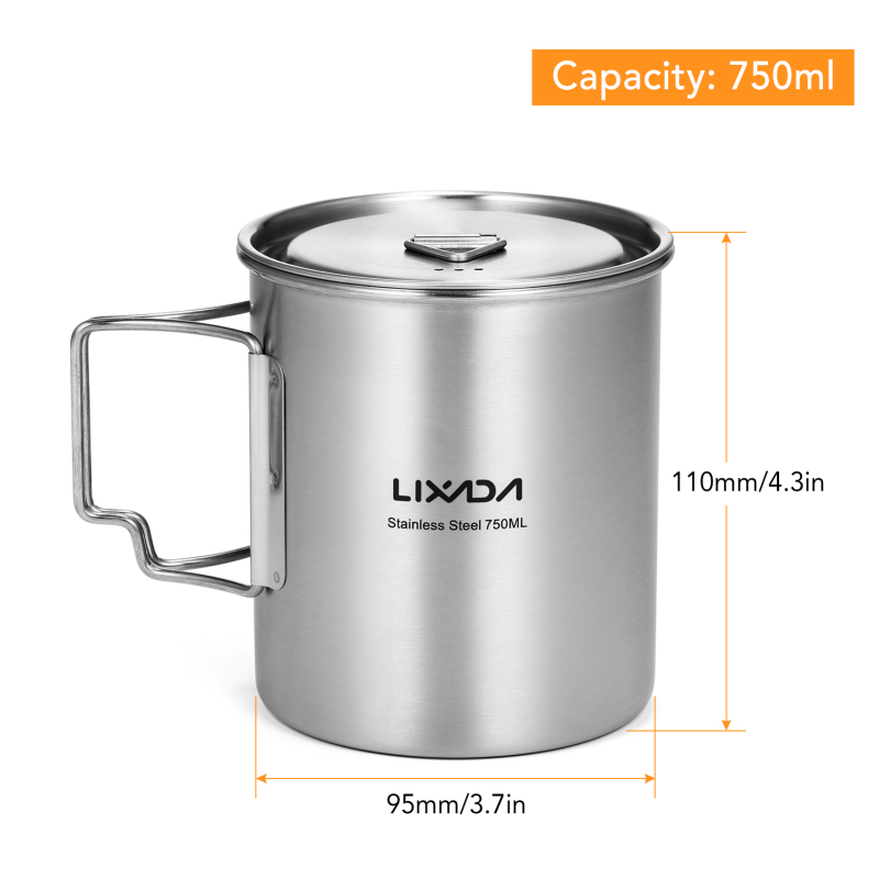 Lixada tazza da 750ml tazza da - Camping Cooking Set Stainless Steel recensione e prezzo