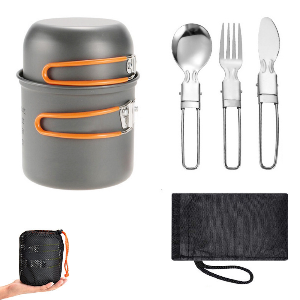 Kit di pentole da campeggio da - Camping Cooking Equipment Bag recensione e prezzo