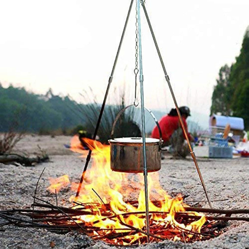 Treppiede per falò da campeggi - Camping Cooking Pot Tripod recensione e prezzo