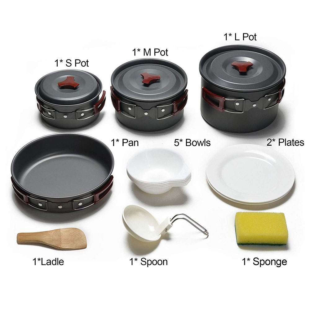 Kit di pentole da campeggio al - Camping Cooking Roll recensione e prezzo